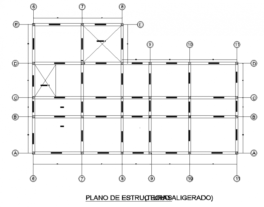 Structure grid of column and beam plan of building in dwg file. Cadbull