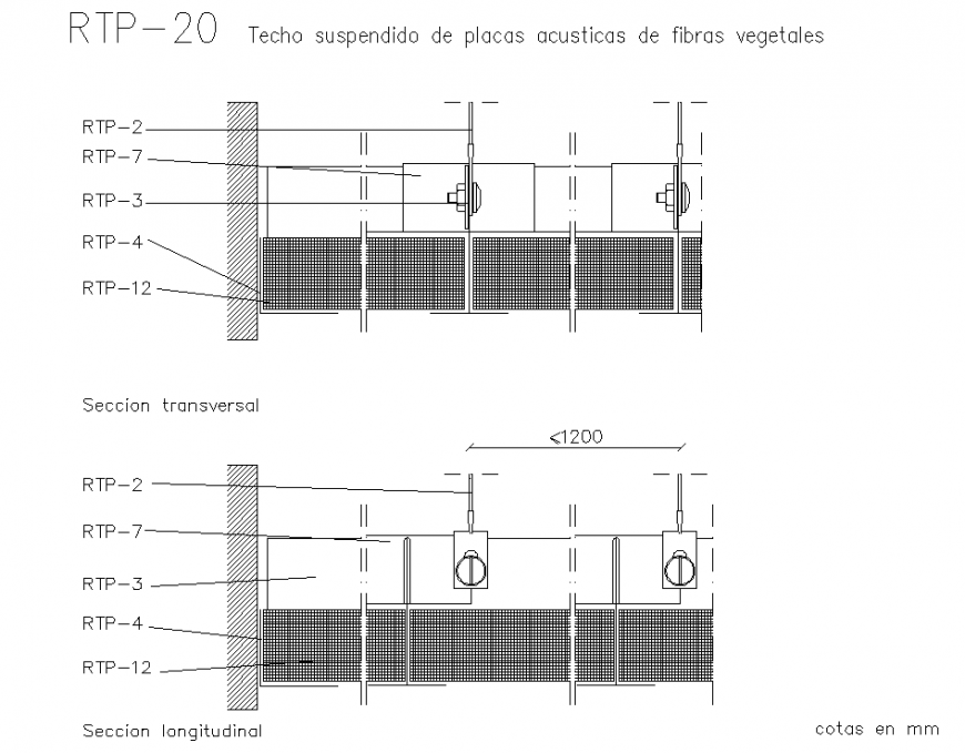 Suspended Ceiling Of Acoustic Plates Of Vegetable Fibers