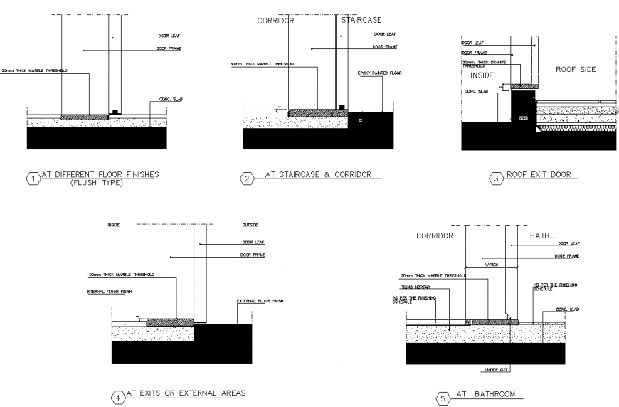 Threshold Section Plan Detail Dwg File Cadbull