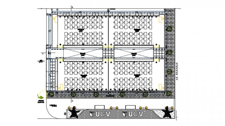 Top view of plan classroom detail dwg file - Cadbull