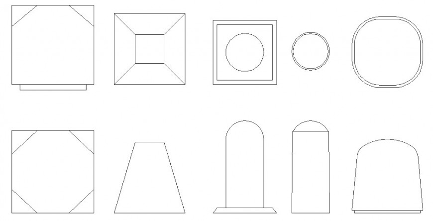 Traffic bollards plan autocad file - Cadbull