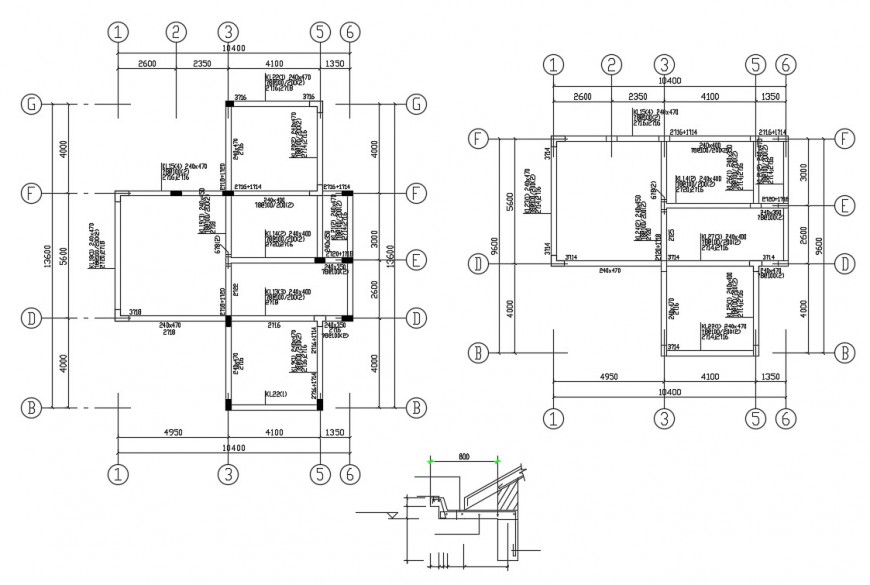 Two Floors Foundation Plan Structure Details For House Dwg File Cadbull