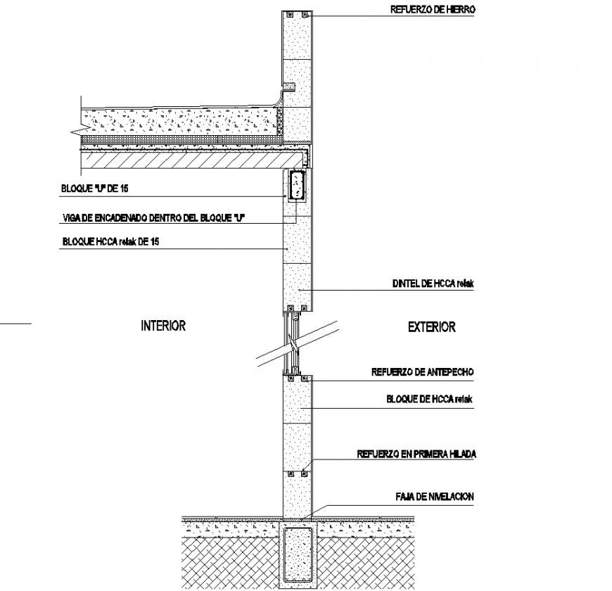Wall Section Drawing With Details In Dwg File